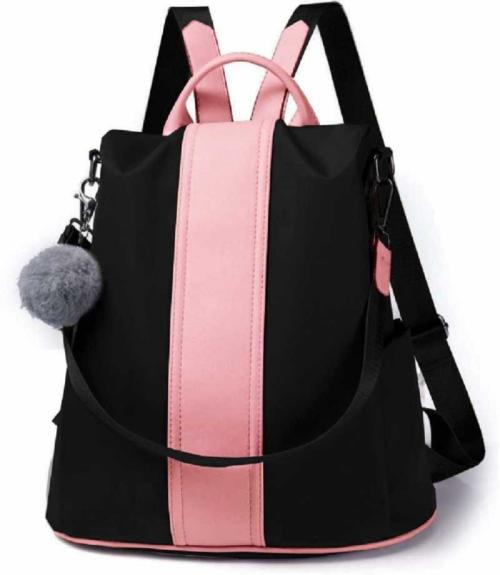 Buy SAHAL Black and Pink PU and Artificial Leather Backpack - 7 L ...