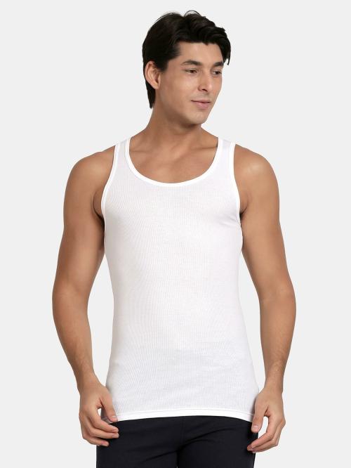 PEPE JEANS LONDON Men's White Solid 100% Cotton Pack of 2 Sleeveless Vest