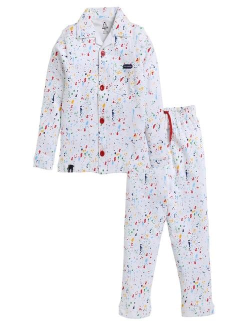 CRAZYPENGUIN ELITE Boys All Over Print Night Wear|Off White (8-9 Years)