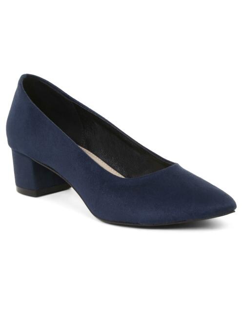 Flat n Heels Blue Block Heel Shoes for Women