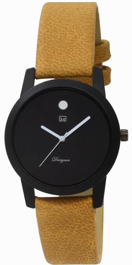 Talgo Analog Black Dial Yellow Leather Wrist Watch for Woman & Girls - O-123