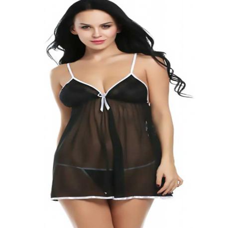 ATTRACTIVE SISTER Honeymoon Baby Doll and Thong Panty Combo - A65