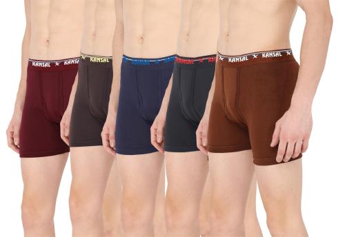 MENFORCE Men's Cotton Underwear Trunks - 100cm; Pack of 5