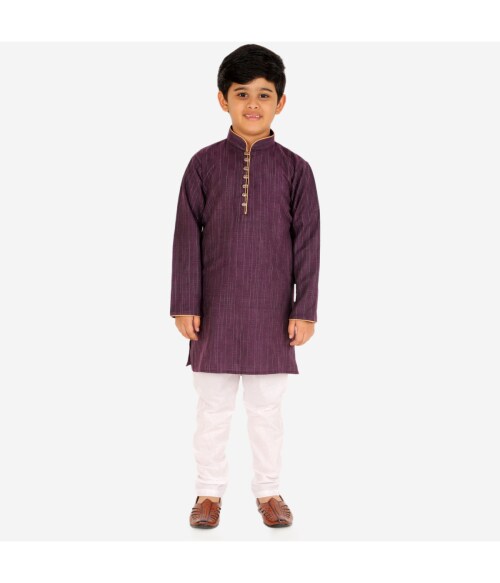 Pro-Ethic Style Developer Ethnic Wear Cotton Maroon Kurta Pajama Set for Kids and Boys