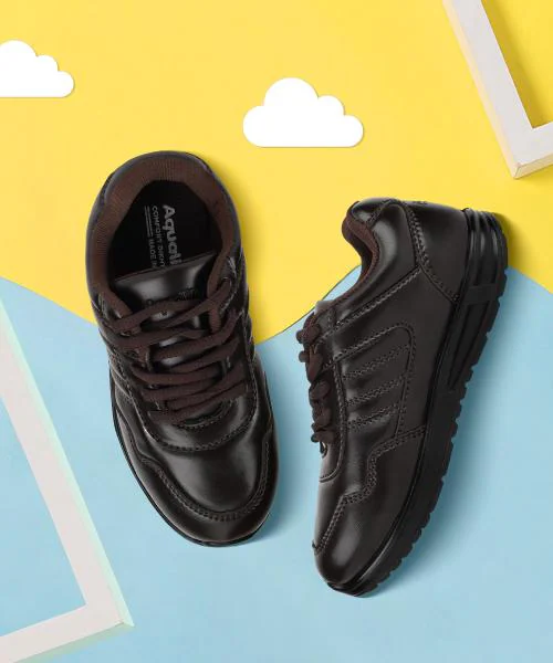 Aqualite Boys, Girls Black & Brown School Shoes