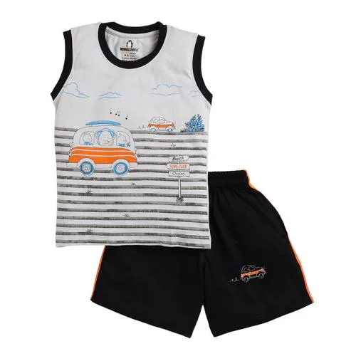 CRAZYPENGUIN ELITE Boys Clothing Set|White & Black (2-3 Years)