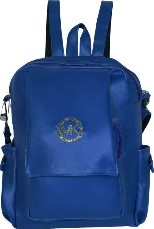 Sky Gold Blue Genuine Leather College Casual Backpack, 30 L