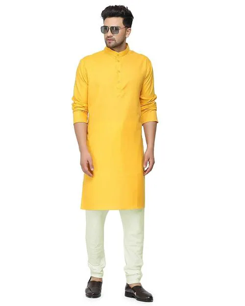 AK & JK CLOTHING Kurta Set Kurt for Men Yellow Kurta Kurta Set Kurta for Boys Kurta for Festival Kurta Boys Outfit Clothing Man Fashion Boys Kurta Set Men's Kurta Set (1 Pair) (SIZE-M-38)