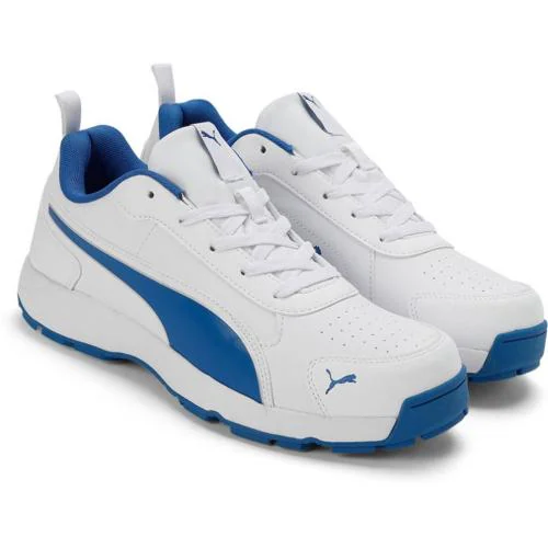 Puma Men's Cricket Classicat White-Team Royal-Silver Cricket Shoe UK 11