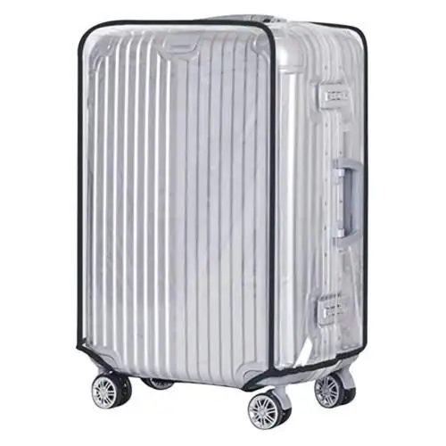 Mumbai Tourister 24 Soft 24inch Luggage cover transparent for trolley bag suitcas protect dust Luggage Cover (24, white transparent)