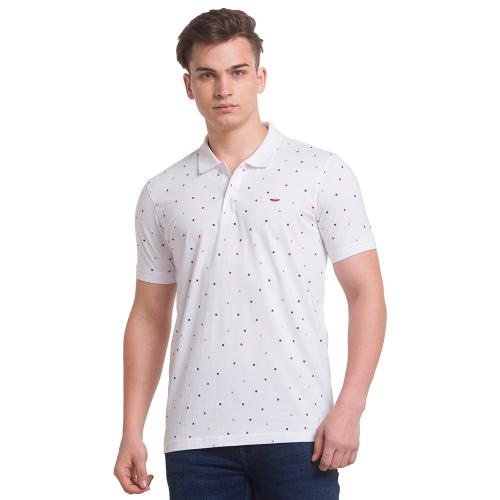 Park Avenue Slim Fit Printed White T-Shirt