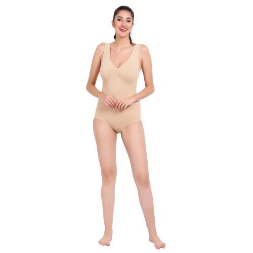 Day n Dark V Neck Camisole Brief, Full Body Shapewear (Skin)