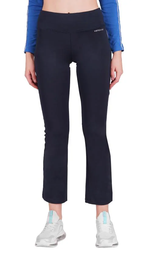 Buy Vendure Sports Women's Power Boot Cut Yoga Pant Navy Blue Online at Best Prices in India