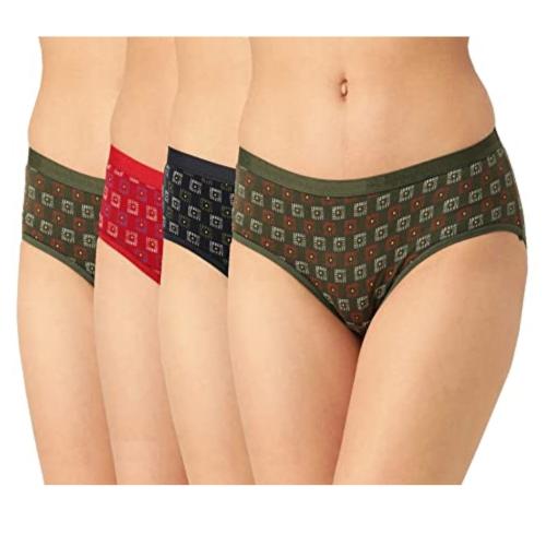Kamison Panty for Women Cotton Panty Underwear ( Prints May Vary) (Pack of 4) -L