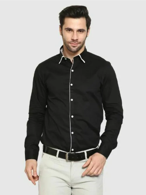 Life Roads piping design black shirt