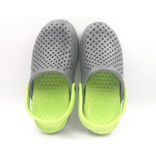 PUMPA Men Black Green Clogs Sandals( Black Green -8)