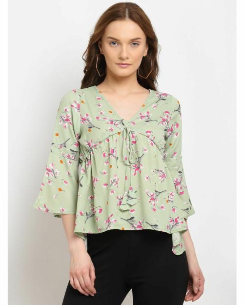 La Zoire Floral High Low Peplum Top