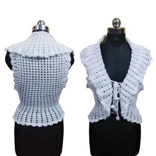 Mesa Girls Winter Stylish Woolen Jacket White Shrug