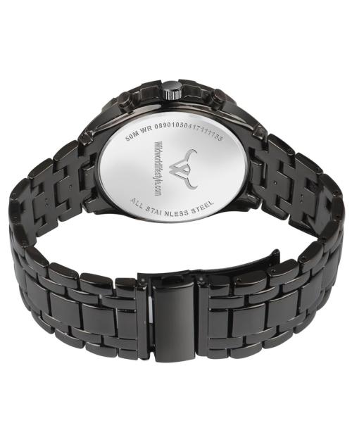 Wild world Lifestyle Black Chronograph |Stainless Steel Wrist Watch|Colour:-Black