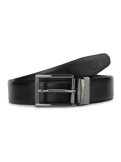 MOHRA ARBOL RS-5 Men's Formal Solid Attractive Synthetic, Genuine Reversible Leather Belt Black 34