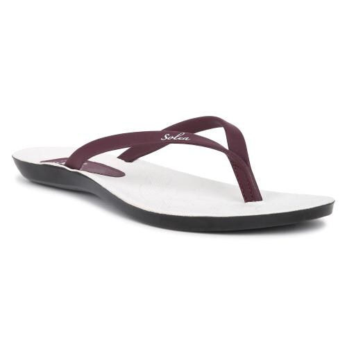 PARAGON Solea Women's Maroon White Flip-Flop