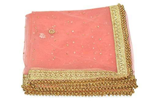 Wedding & Bridal Dupatta Store Women Peach Embroidered Dupatta