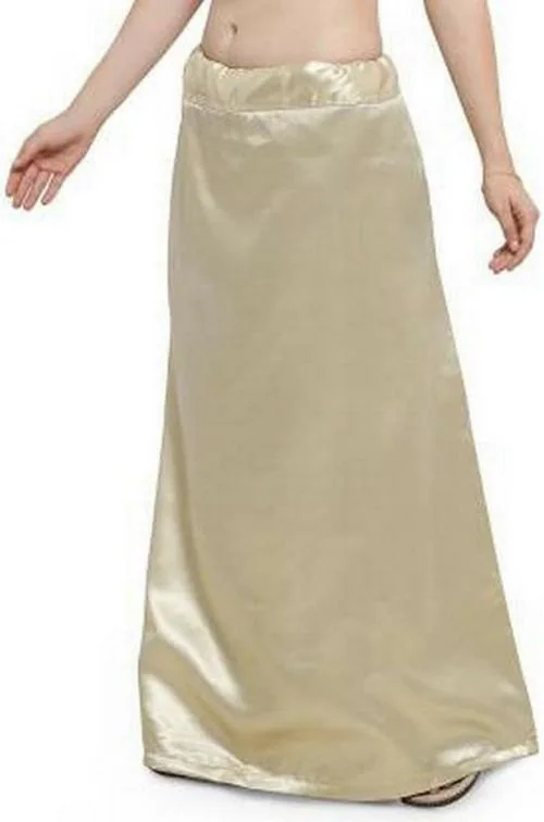 KAVYA DESIGNERSs Women Beige Solid Satin Blend Saree Petticoat