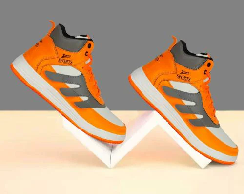 Zixer Mid Top Ankle Retro Air Sneakers Hip Hop Long Casual Dance Shoes For Boys