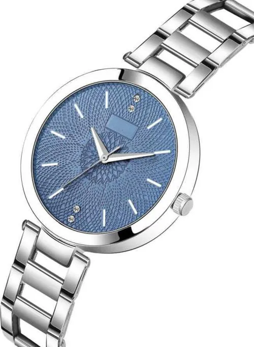 Kovonsh Analog Blue Dial Silver Strap Watch For Girls