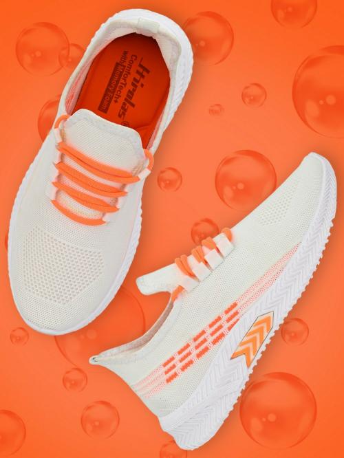 Hirolas Men's Knitted athleisure Running/Walking/Gym Sports Sneaker Shoes - White