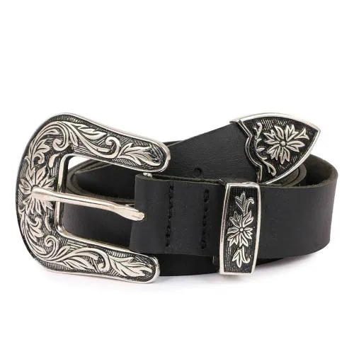 Trysco Girls Genuine Leather Black Belt