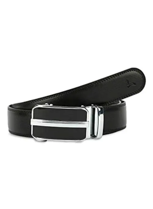 Pacific Gold Men Black Leather Belt