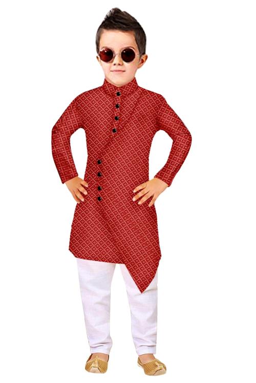 Krishna Boutique Present Boys Kurta With Pyjama Sil And Self Design.
