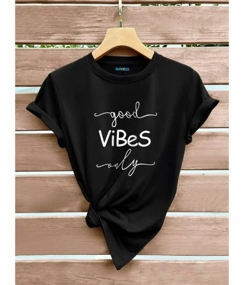 Smartees Black Printed Women T-Shirts