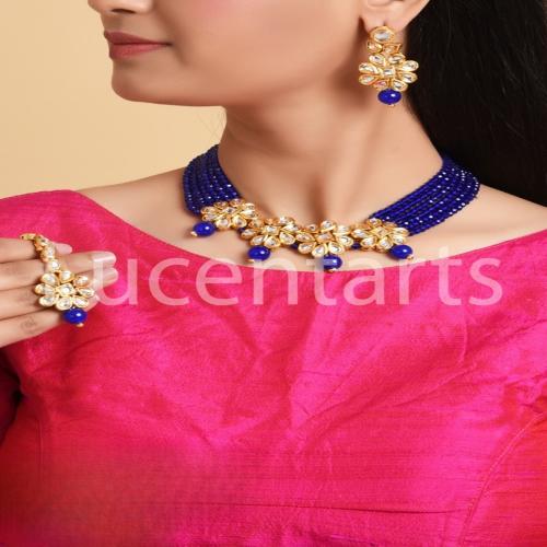 Buy LUCNTARTS JEWELLERY CRYSTAL CHOKER NECKLACE JEWELLERY SET WITH