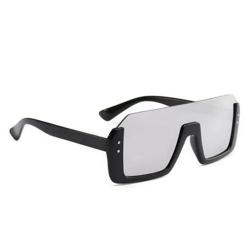 Square Unisex Half Rim Sunglass inspired by Shahid Kapoor and Sahil Khan Sunglasses (Silver)