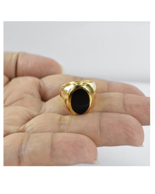 Sulemani Hakik Ring With Natural Black Hakik Stone Stone Agate Silver Plated Ring jaipur Gemstone
