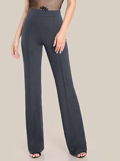 Women Regular Fit GREY Viscose Rayon Trousers