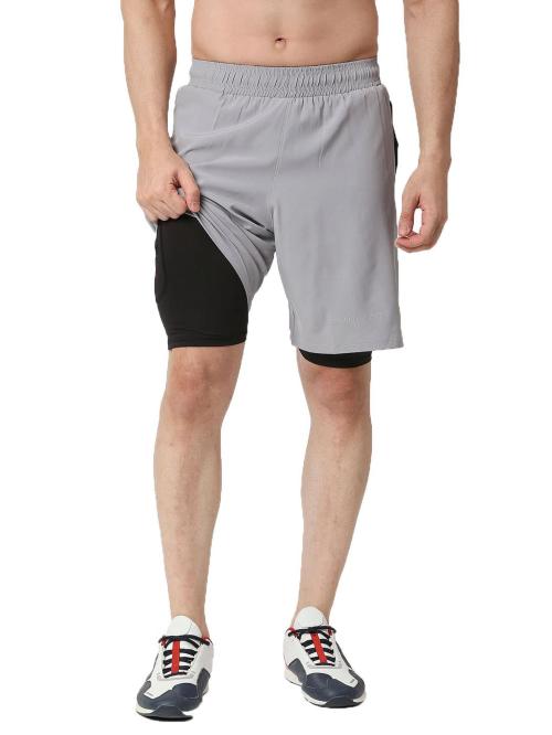 Aesthetic Nation Men Grey Shorts (L)