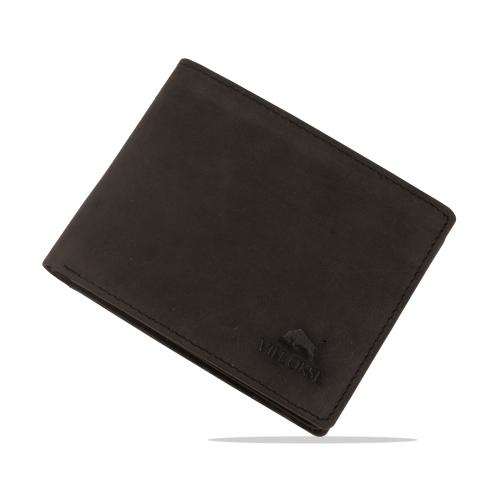 VILL OKSE Genuine Leather Wallets for Men with RFID Protection (NSL/DK/01A/GraniteBlackHunter)