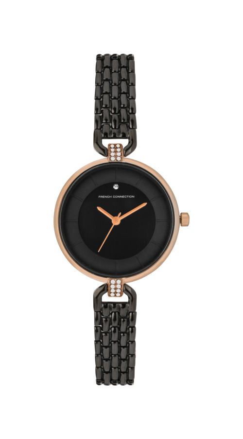French Connection Analog Black Dial Black Strap Watch For Women