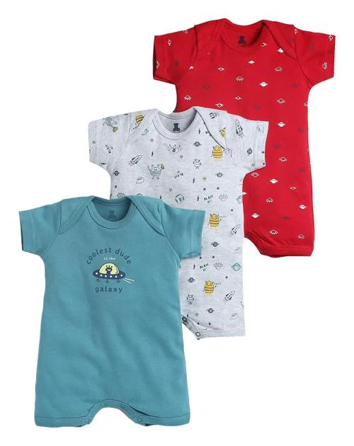 I Bears Half Sleeves Onesies Set Pack of 3, 6-9 Months | Baby Clothes | Baby Boys / Baby Girls | 100% Cotton | Baby Rompers Sets | Infant Clothes | Overalls | Jumpsuits IB7-189