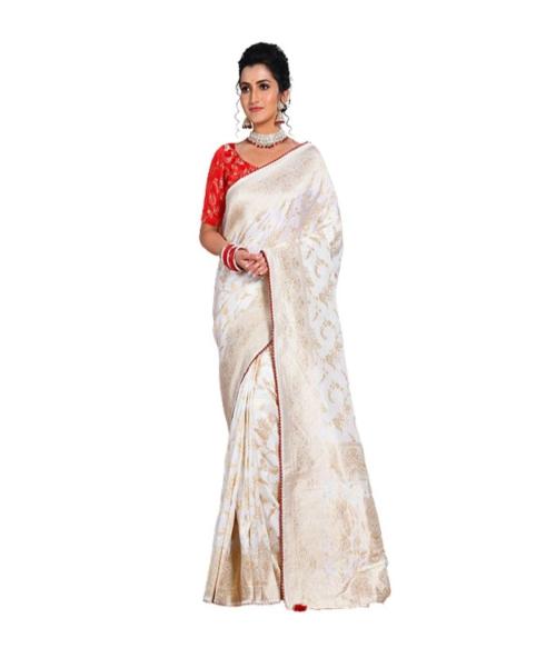 Morchari Women White Saree