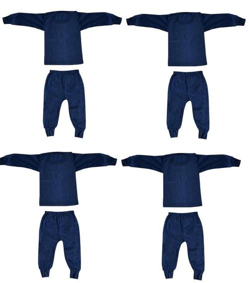 REDGLO Winter Thermal for Baby Top & Pajama Set for Boys & Girls/Unisex Round NeckThermal (Kids Thermal-2-Set) Boy's Body Warmer Incomplete-Blue