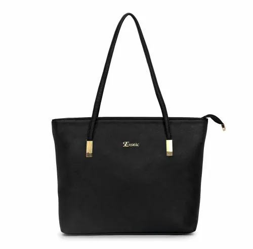 EXOTIC Black PU Leather Official Hand Bag for Women and Girl