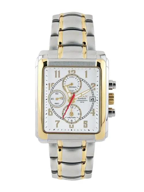 OMAX analogue Chronograph Silver Watch white Dial With Silver Strap for Men - CS137