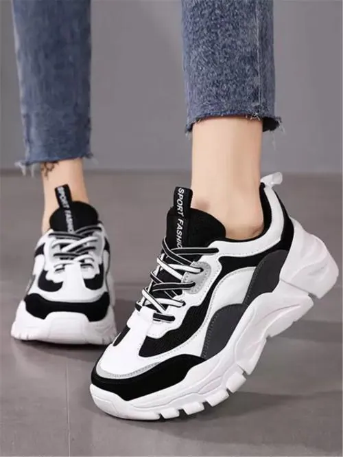 Fabbmate Casual Sports shoes White Sneakers for Women Girls White-Black-Grey Shoes