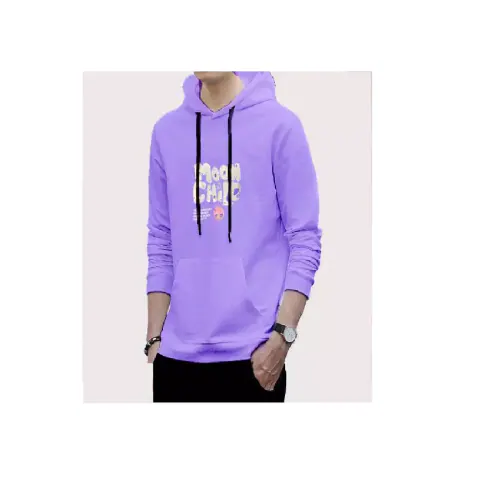 Tashreh Men's Cotton Full Sleeve Purple Hoodies T-shirt
