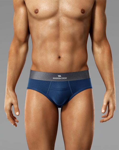 Modern Crew Men's Premium Ultrasoft Micromodal Briefs, Pack of 1,Anti-Odor and Anti-Bacterial - Made in India (XXLarge,Blue Lagoon)