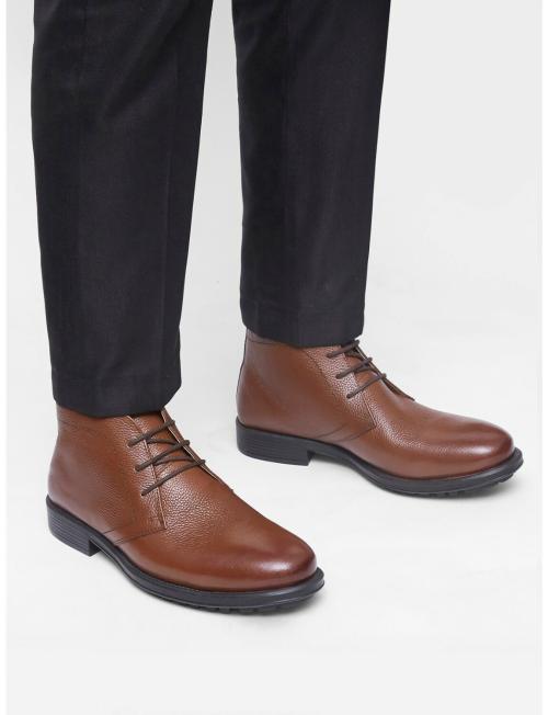 Hats Off Accessories Oily Milled Leather Tan Chukka Boots